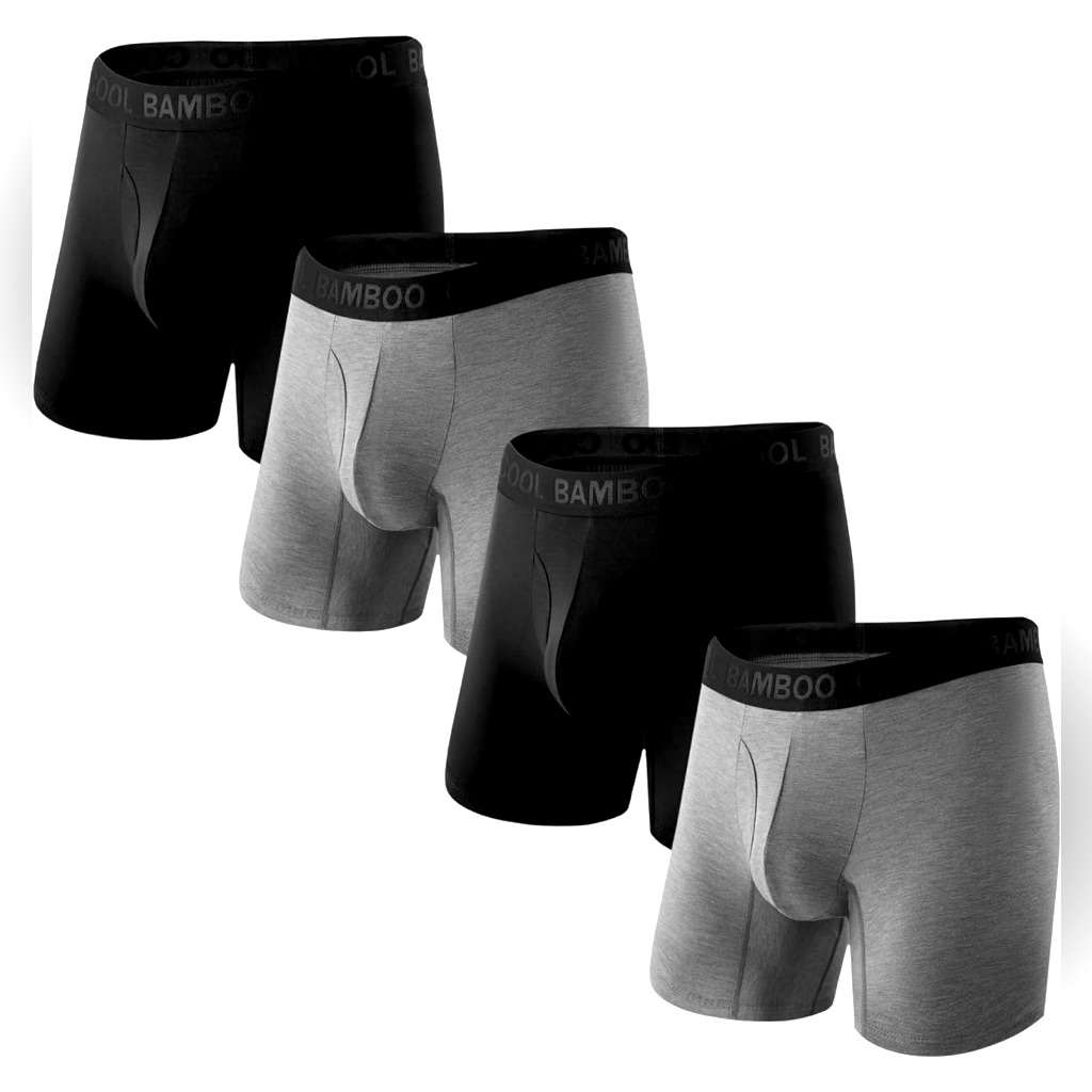 Bamboo Cool Men's Underwear Boxer Briefs Soft Breathable/ Fly (7 Pack) (Sizexxl)